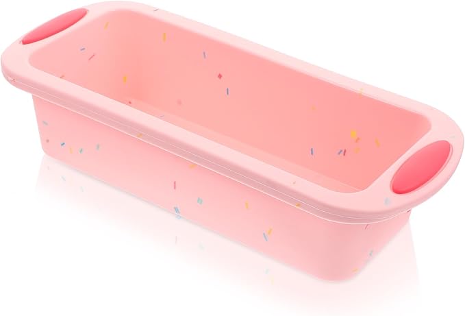 SEWCHICS Silicone Bread Baking Mold and Toast Loaf Pan Non-Stick Pink Rectangular Cake Bake Mold for Home Baking