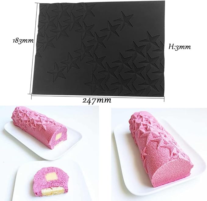 Star Shape Texture 3D Silicone Cake Mold Baking Mat Dessert Bakeware Silicone Cake Baking Mold