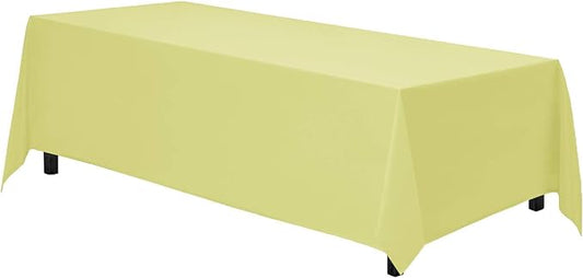 Gee Di Moda Rectangle Tablecloth - 70 x 120 Inch Yellow Table Cloth for 6 or 8 Foot Rectangle Tables - Heavy Duty Washable Fabric - for Holiday Party, Dinner, Weddings, Baby Shower & Events