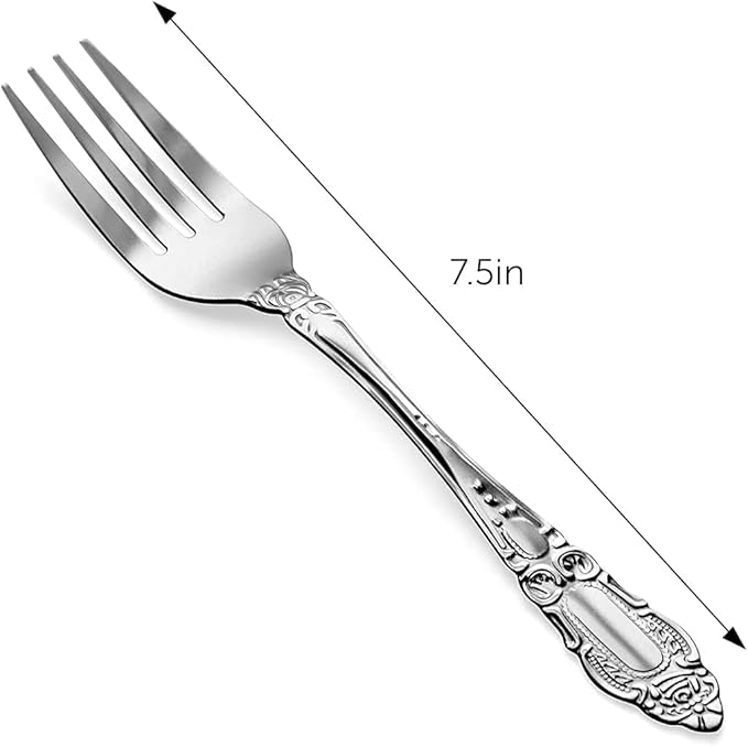 DecorRack 36 pieces Dinner Forks, Food Grade Quality Stainless Steel Forks, 7.5 inches, Flatware Table Forks, Salad Forks, for Home, Kitchen or Restaurant, Metal Silverware, Dishwasher Safe (36 Pack)
