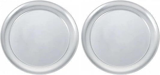 Winco Aluminum Winware 12-Inch Pizza Tray with Wide Rim, 12 Inch (Pack of 2)