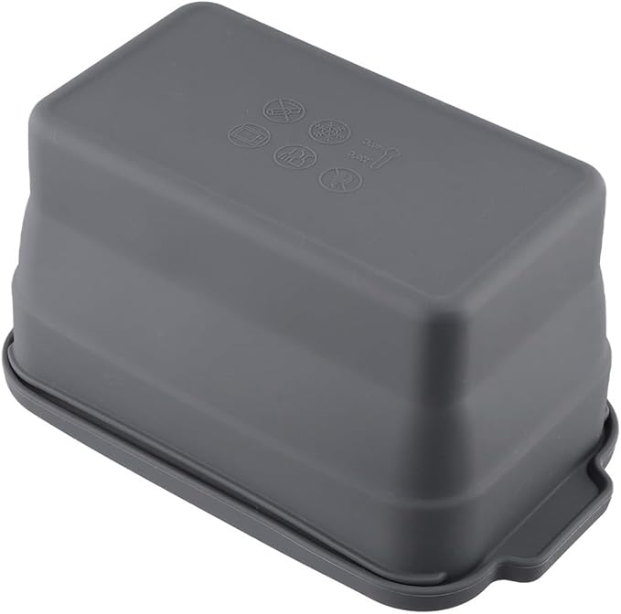 Silicone Loaf Pan with Lid, Foldable Baking Pan Non- Bread Tray for Meatloaf and Pound Cake, Oven-Safe Flexible Baking, For Easy Release Grey Loaf Pan