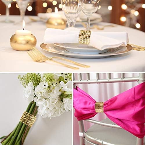 Accmor 100pcs Napkin Rings, Gold Napkin Rings Buckles for Table Decorations, Wedding, Dinner, Party, DIY Decoration