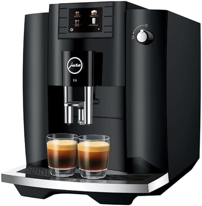 Jura 15622 E6 2.8-Inch Color Display Automatic Espresso Machine with Easy Cappuccino Function, Piano Black (Renewed)