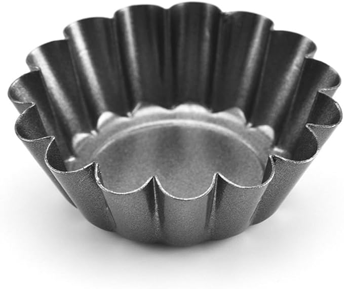 Set of 10 Tart Tins, Carbon Steel for Even Baking and Simple Demolding for Baking Enthusiasts