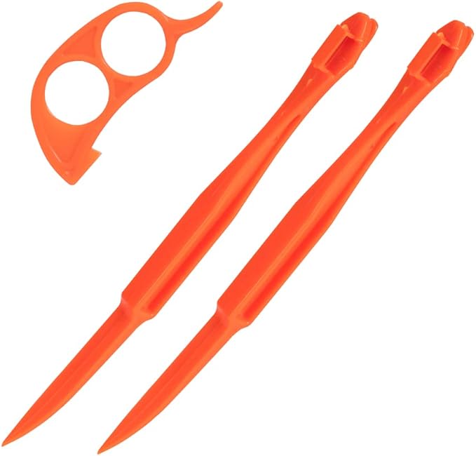 Premium Plastic Orange Peeler Lemon Citrus Peel Cutter Vegetable Slicer Fruit Tools (Long Handle Type Orange 2 Pack;Mouse Type random color 1 Pack）