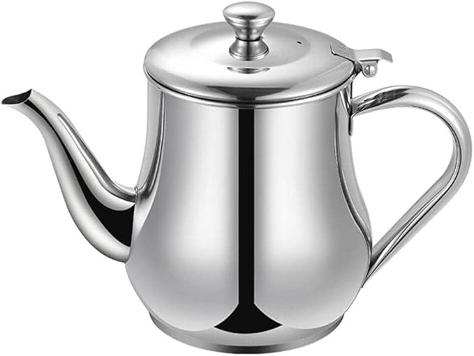 Yardwe Stainless Steel Oil Filter Pot 32Oz with Fine Mesh Strainer and Long Spout for Kitchen Oil Storage and Grease Container with Handle