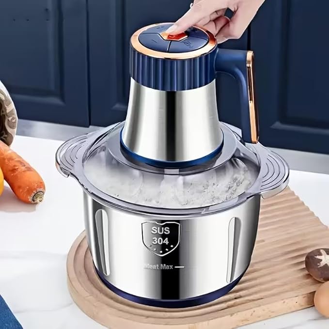 20 Cups Large Capacity Food Processor,5 Speed Electric Meat Grinder Chopper,500W Powerful Copper Motor 6 Bi-Level Blade Meat Processor for Vegetable, Nuts, Onion, Garlic with 304 Stainless Steel Bowl