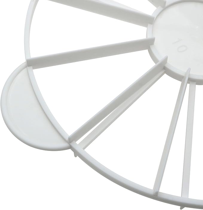 Cake Portion Cutter Cake Portion Marker Round Cake Slicer Double Sided Cake Portion Marker 10 or 12 Pieces (White 26.8 cm /10.6 In diameter)