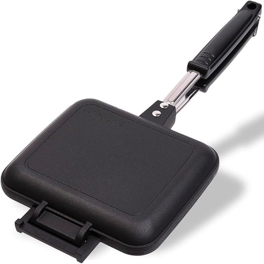 ] Stovetop Panini & Hot Sandwich Maker for Gas Stove, Non-Stick Detachable Pans, Made in Japan, EL (Unsealed Edges), 1.21 lb