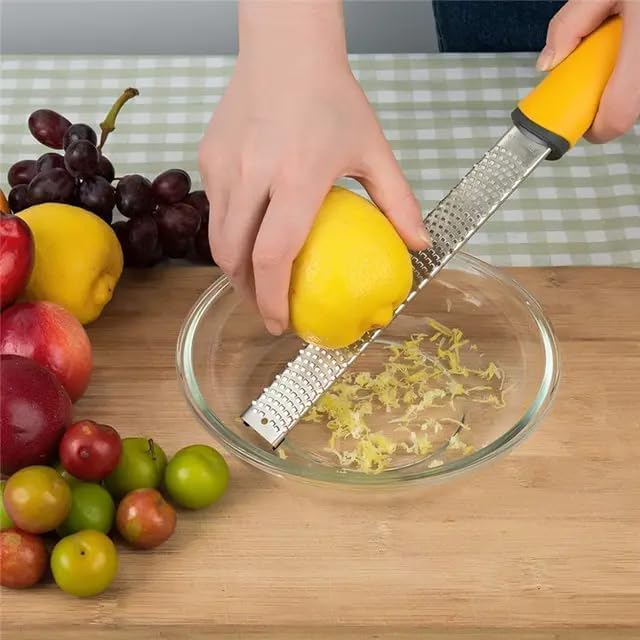 Lemon Zester Tool with Grater for Citrus, Ginger, Garlic, Nutmeg Zester Grater With Handle, Zester Having Protective Cover perfect For Lemons With Cleaning Brush.