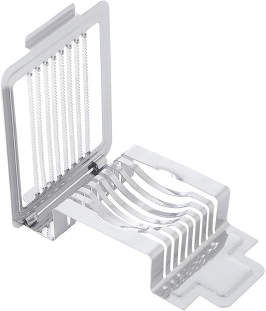 Hemoton Stainless Steel Egg Slicer 5.7 Inch Multifunctional Kitchen Cutter for Boiled Eggs Strawberries Mushrooms and More with Cutting Wires