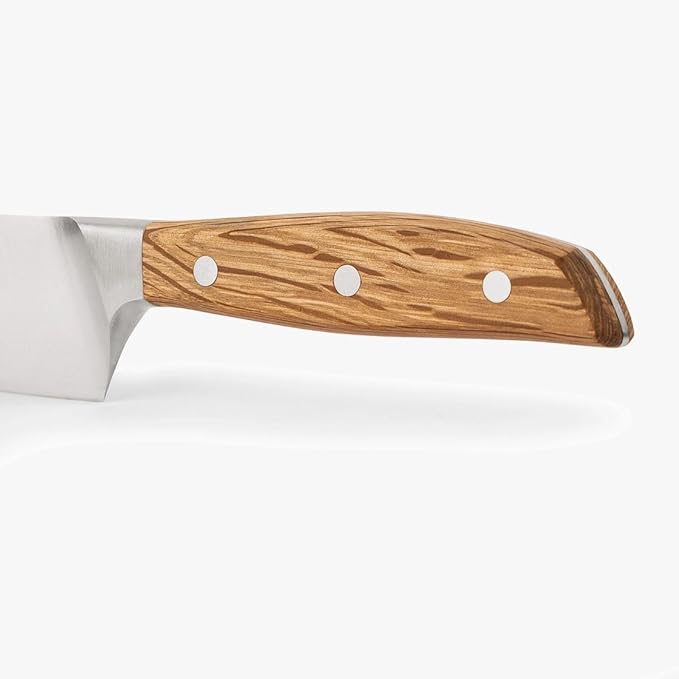Arcos Jose Andres Rocking Santoku | 7-Inch Forged Knife for Professional Culinary Precision | NITRUM Stainless Steel Blade with Silk Edge | Ergonomic Light Brown Holm Oak Handle