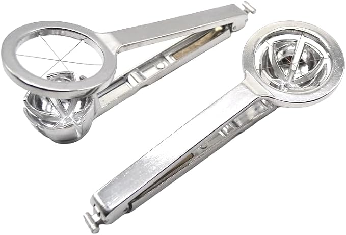 1 Pack Aluminum Cast Wedge Egg Slicer with 18/10 (304) Stainless Steel Wire, Divide Hard Boiled Egg into 6 Equal Segment, Patent Lock Switch Keep Utensil Folded for Sanitary Storage