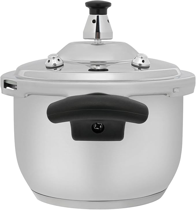 Bokknppo Stainless Steel Pressure Cooker Large Capacity 60Kpa Pressure Pot Explosion-proof Compound Bottom Pressure Canner with Pressure Limiting Valve for Gas Stove Induction Cooker (2L/0.53gal)