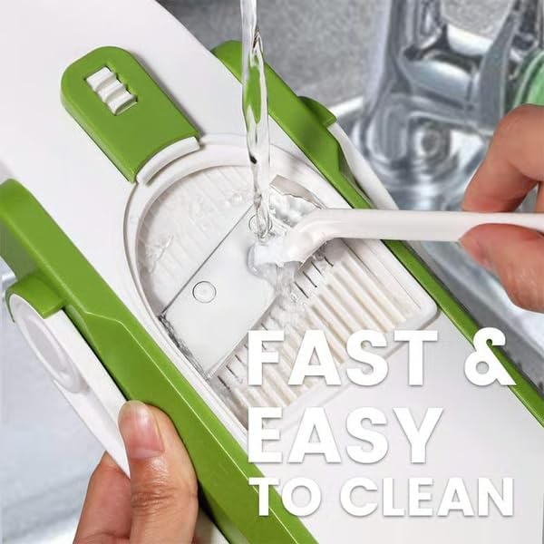 Adjustable Safe Vegetable Slicer, Mandoline Slicer for Kitchen with 41 Thickness Settings 1–8mm, Multifunction Food Chopper for Vegetables,Compact Kitchen Gift (green)
