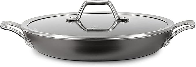 Calphalon 1948256 Signature Hard Anodized Nonstick Covered Everyday Chef Pan, 12", Black