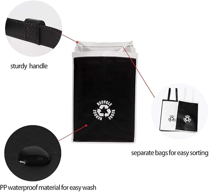 Lily queen Recycle Waste Bag for Kitchen Home Trash Sorting Bins Base Plate Waterproof Baskets Polypropylene 2 Set