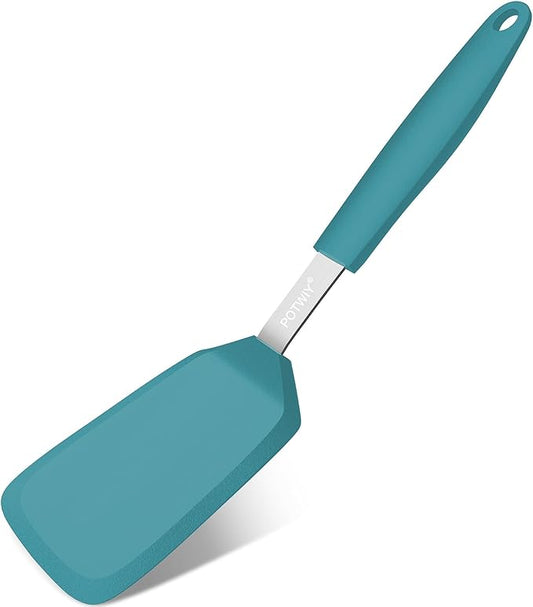 Silicone Spatula, 13 x 3.2 In, 600°F Heat Resistant Kitchen Spatula, BPA Free, Flexible Turner For Non Stick Frying Pan, Cooking, Flipping Egg and Pancake, Dishwasher Safe (Blue)