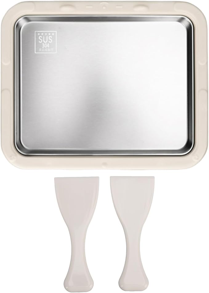 Diydeg Rolled Ice Cream Maker, Stainless Steel Instant Cold Plate with 2 Spatulas for Family Activities and Homemade DIY, Easy to Clean Ice Cream Machine for Ice and Yogurt