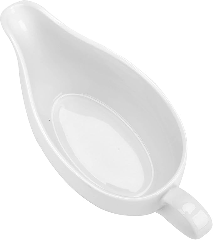 Yesland 2 Pcs 15 oz Gravy Boat, Ceramic White Easy-Pour Gravy Boat for Dining, Holiday Meals & Parties