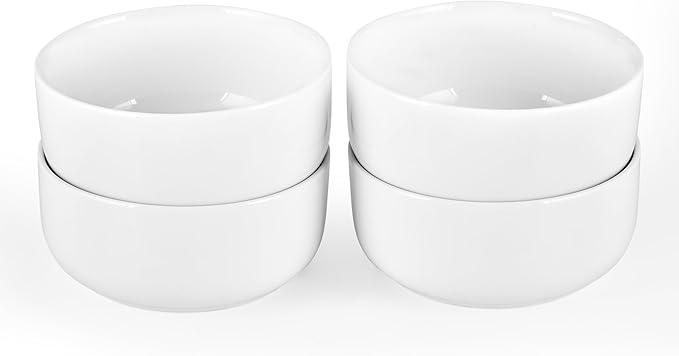 fMBB MBB 22 Oz White Ceramic Bowls Set of 4, for Soup Cereal Ramen Oatmeal Fruit Salad Pasta and Rice, Breakfast Bowls Kitchen Serving Bowl for Home Restaurant Hotel, Dishwasher & Microwave Safe