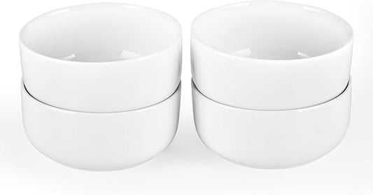 fMBB MBB 22 Oz White Ceramic Bowls Set of 4, for Soup Cereal Ramen Oatmeal Fruit Salad Pasta and Rice, Breakfast Bowls Kitchen Serving Bowl for Home Restaurant Hotel, Dishwasher & Microwave Safe