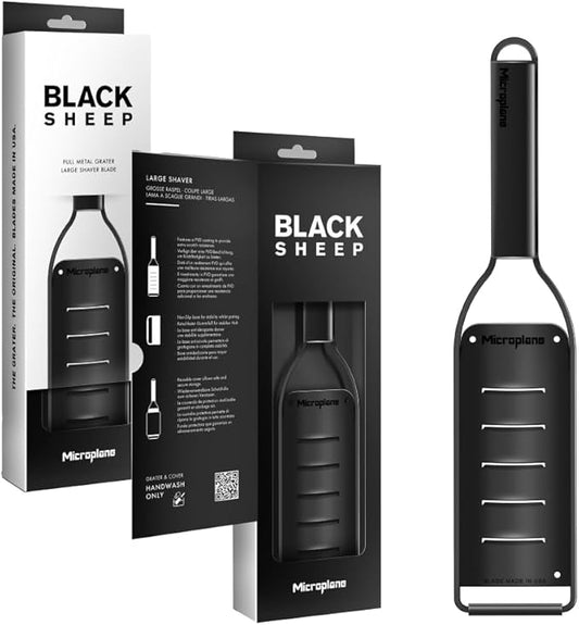 Microplane Kitchen Grater Large Shaver with a Stainless-Steel Blade - Made in USA, for parmesan, chocolate, truffles & Butter Flakes from the Black Sheep Series