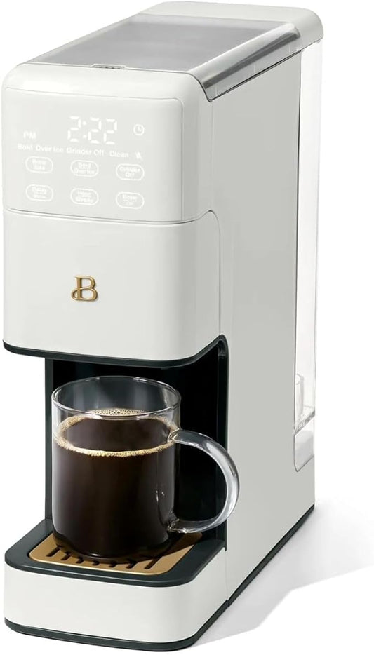 Beautiful Perfect Grind Programmable Single Serve Coffee Maker, Burr Grinder, 64 oz Reservoir, 6 Brew Sizes by Drew Barrymore