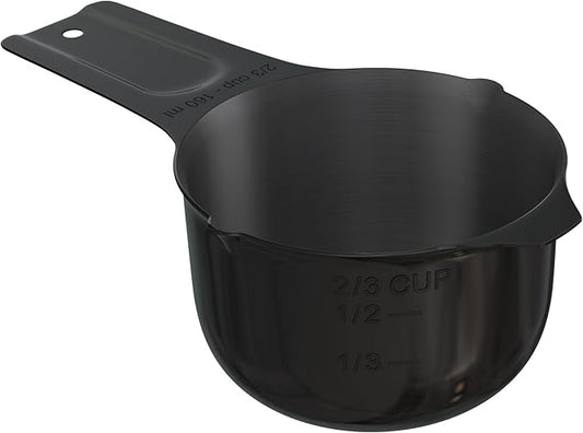 Color Up ⅔ Cup Measuring Cup (160 ml) – Premium Black Stainless Steel, Accurate for Wet & Dry Ingredients, Embossed Markings, Easy-Pour Spouts, Dishwasher-Safe, Kitchen Essential