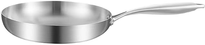 GadEdgen 304 Stainless Steel 9.5-inch Tri-Ply Frying Pan, Compatible With All Cooktops, Fast & Even Heat Distribution, Perfect for Stir-frying, Dishwasher Safe, Durable, and Made for Efficient Cooking