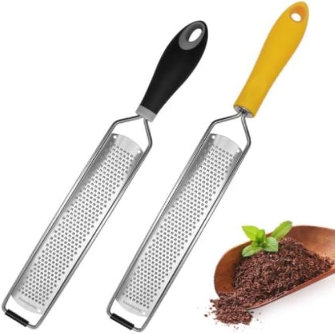 Citrus Lemon Grater - Professional Zesting Tool for Cheese, Lemon, Ginger, Garlic, Nutmeg, Vegetables, Fruits,Chocolate-Yellow