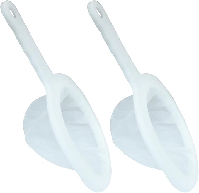 Zorfeter 2 Pieces Ultra Fine Mesh Strainer, Nylon Food Juice Strainer Mini Brine Shrimp Separation Net, Kitchen Tool for Filtering Juice/Milk/Honey(120/200 Mesh)