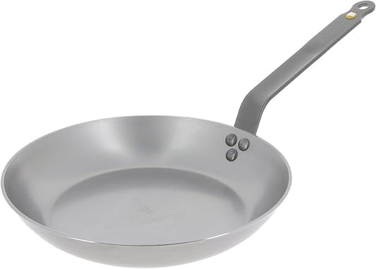 de Buyer MINERAL B Carbon Steel Omelette Pan - 11” Diameter, 8.3” Cooking Surface - Naturally Non-Stick Finish - Made in France