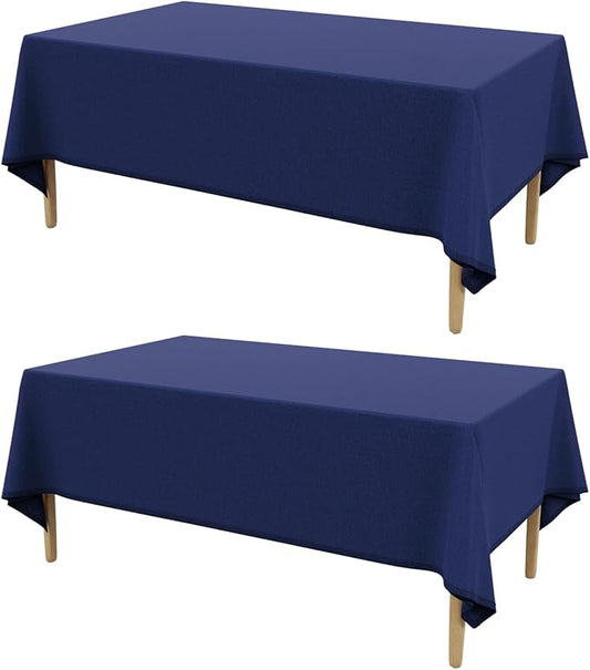 AUSSPVOCT 2 Pcs Textured Linen Table Cloth for Rectangle Table - 52x70 Inch Cloth Tablecloth Rectangular Waterproof Washable Fabric Dining Table Cover for Christmas Holiday Party Kitchen Decor