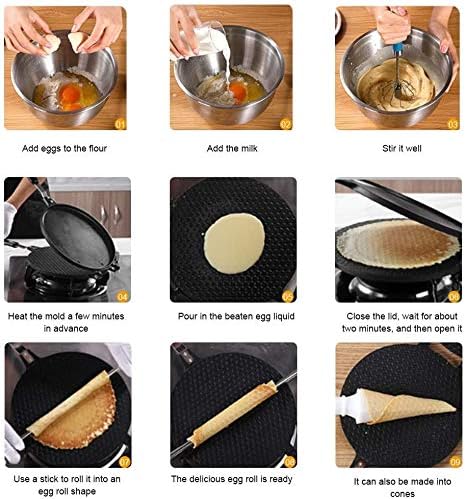 Waffle Maker Baking Pan Aluminum Alloy Gas Non-Stick Cake Griddle Egg Roll for Kitchen Cake Baking Tool