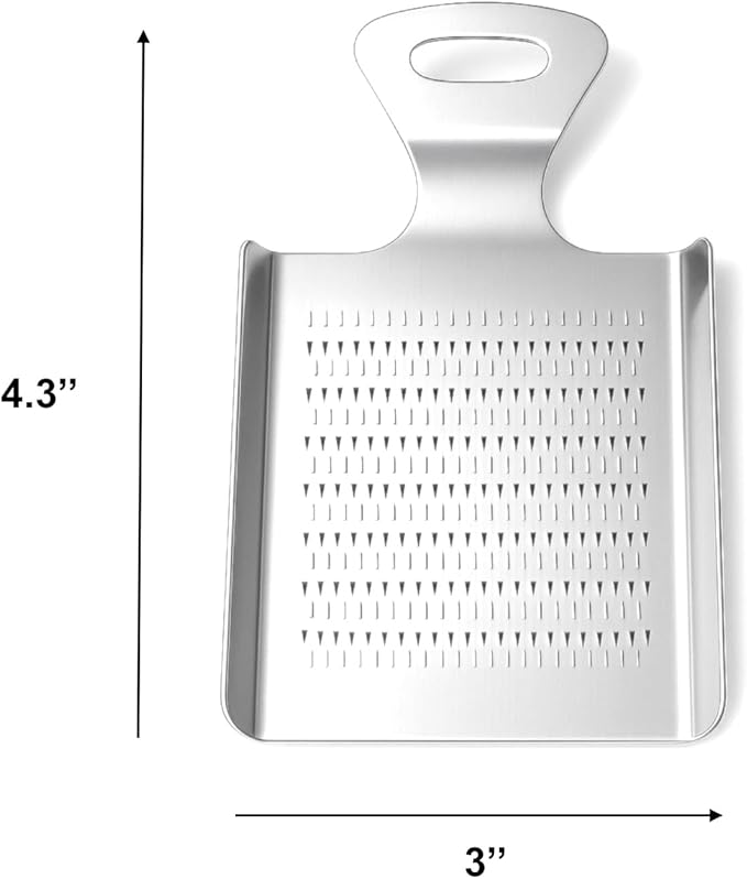 Compact Stainless Steel Grater, Mirror-Polished Grinder for Garlic, Ginger, Nutmeg, Wasabi and Chocolate