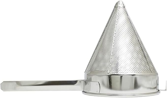 TrueCraftware- 6 qt. Stainless Steel 12" China Cap Strainer Coarse Mesh- Cone Shaped Strainer Food Strainer Juice Strainer Kitchen Tools Food Colander For Straining Seeds Beans Sauces & More