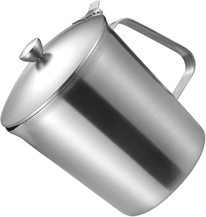 Measuring Cups Set, Stainless Steel Multipurpose Clear Markings Milk Frothing Pitcher, Portable Liquid Measuring Cup with Handle Lid for Latte Art Coffee Bar 500ml 16oz