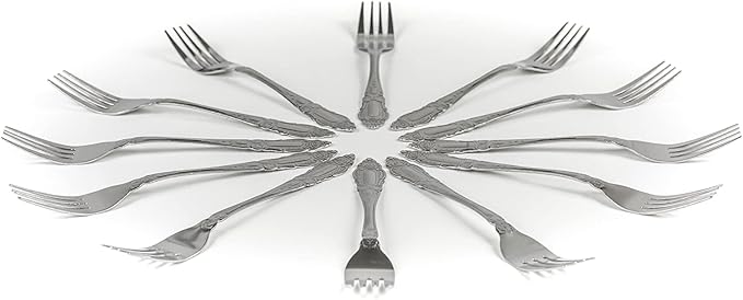 DecorRack 12pcs Dinner Forks, Stainless Steel, 7.5 inches, Flatware, Dishwasher Safe