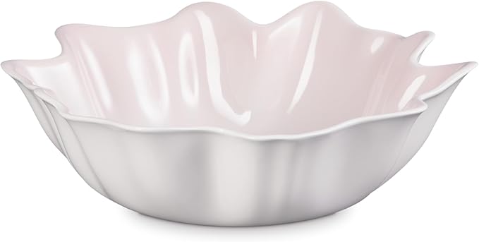 Le Creuset Stoneware Iris Serving Bowl, 15", Shell Pink