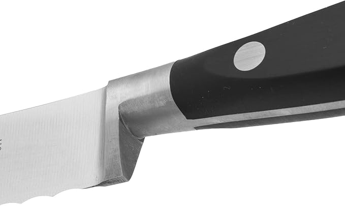 Arcos Bread Knife 8 Inch Nitrum Stainless Steel and 200 mm blade. Obtain a great variety of cuts for your food Ideal knife for daily domestic use. Series Riviera. Color Black.