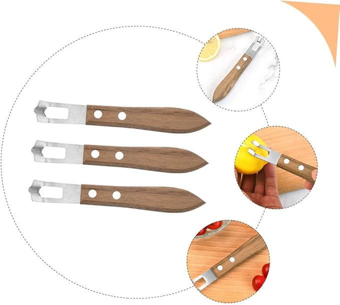 3pcs Multi-purpose Lemon Grater Cheese Grater Citrus Peeler Stainless Steel Easy to Clean