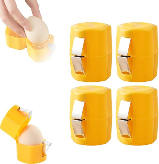 Egg Shell Opener, 2026 New Egg Cutter Egg Cracker Tool Multifunctional Egg Cutter Multipack, Upgrade Egg Peeler Separator for Raw Eggs Cracker Tool Cutter Kitchen Gadgets (4, Yellow)