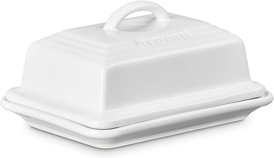 Le Creuset Stoneware European Butter Dish, White