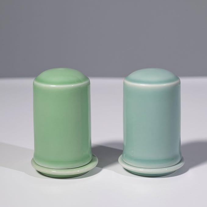 Toothpick Holder, Toothpick Dispenser with Lid, Porcelain Tooth Pick Holder, Toothpicks Container Case Organizer for Home, Kitchen, Restaurant (Sky blue)