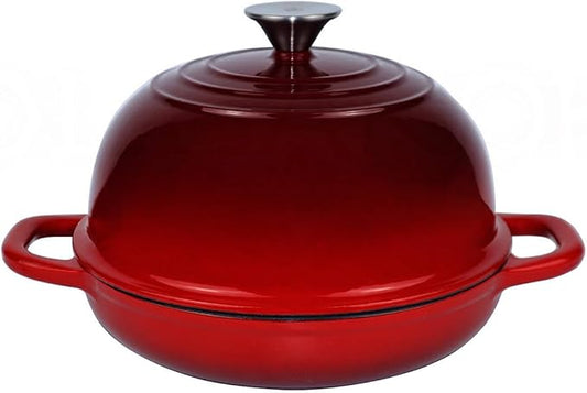 OLLAKOK Dutch Oven for Bread Baking Bread Oven for Sourdough Bread Baking, Enameled Cast Iron Dutch Oven Pot with Lid 5 qt Cast Iron Bread Pan, Red