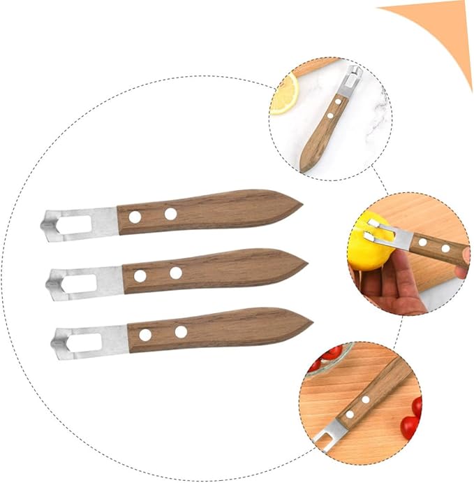 Zerodeko 3pcs Professional Lemon Zester Portable Cheese Grater Household Stainless Steel Peelers