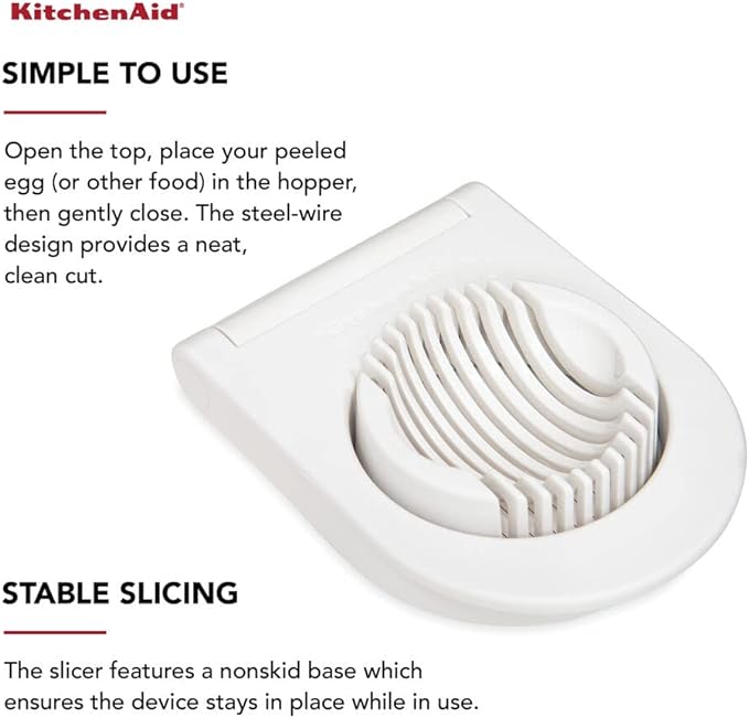 KitchenAid Classic Egg Slicer with Stainless Steel Wires,9 Inch,White,(Pack of 12)