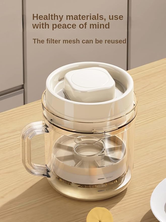 Greek Yogurt Strainer,Quick Yoghurt Maker Strainer 1100ml with 3 Ultra Fine Mesh Strainer Bags,100% BPA Free,Small Capacity Homemade Yogurt (1Quart)
